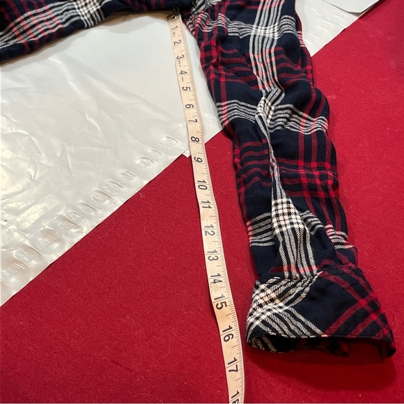 Rails RED BLUE White PLAID button up SHIRT Womens Long Sleeved collared RAYON S - Picture 6 of 15